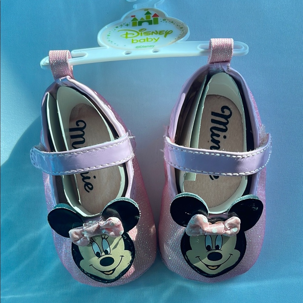 Disney Pink Baby Walker Shoes with Plush Comfort  3-6 months